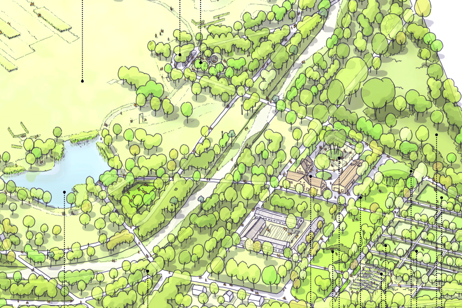 Die ehemaligen Stallgebäude der Rennbahn werden als Hammfeldhof zum neuen Veranstaltungs-, Seminar- und Gastronomieort. | © FRL Die ehemaligen Stallgebäude der Rennbahn werden als Hammfeldhof zum neuen Veranstaltungs-, Seminar- und Gastronomieort. | © FRL