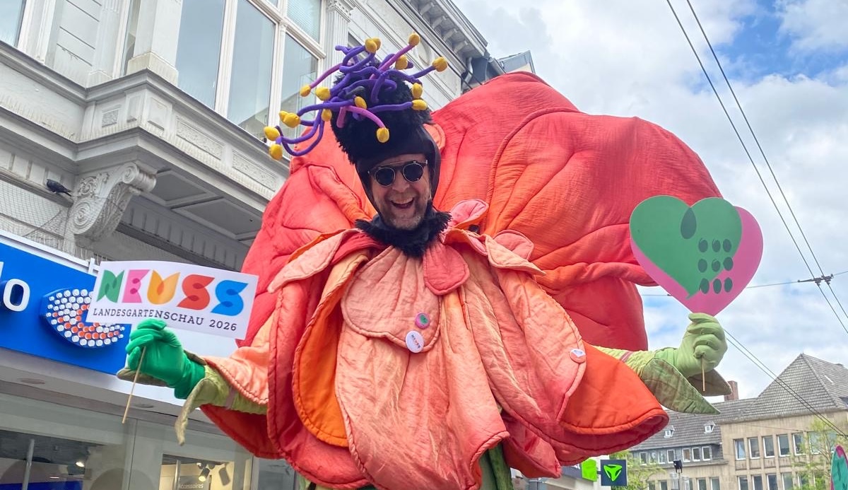 Die Landesgartenschau GmbH und der Mitmachverein Grünes Herz informierten beim Frühlingsfest in der Neusser Innenstadt über die Planungen für den kommenden Park.